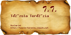Tézsla Terézia névjegykártya